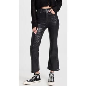 RAG & BONE Womens Casey Jeans Size 33 Coated Black High Rise Flare Ankle NWT